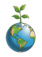 TimeForEarth logo - Earth with plant